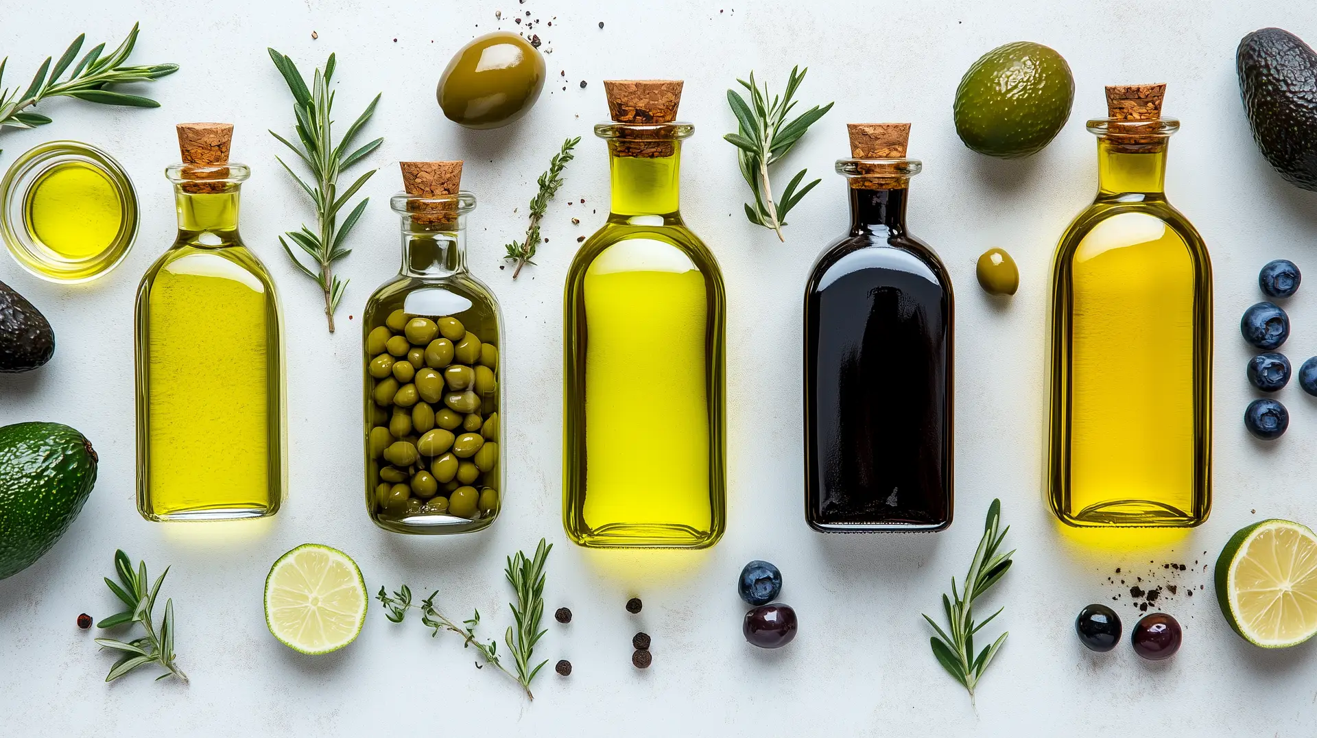 bottles of avocado and olive oil