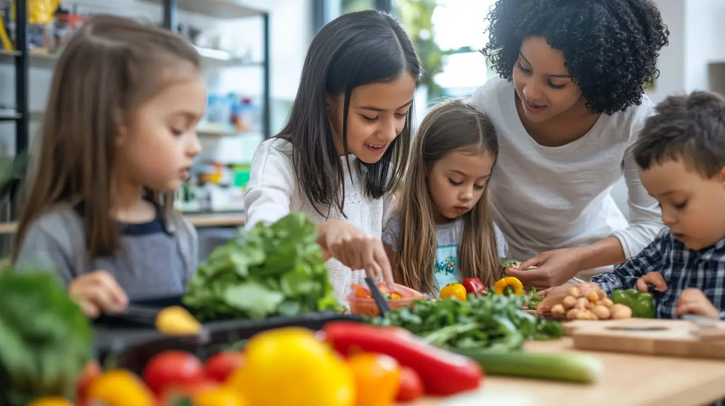 young students learning about nutrition